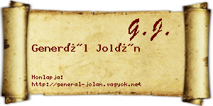 Generál Jolán névjegykártya